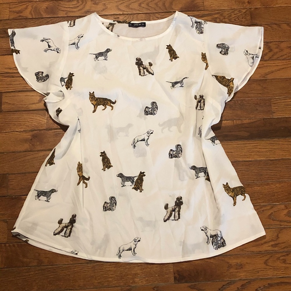 Women’s all over dog print blouse